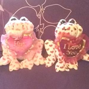 Vintage 2 9" Plush Frogs
